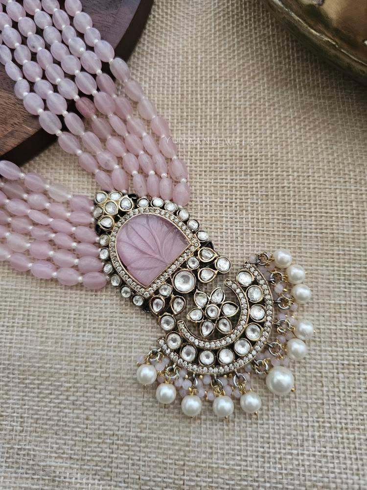 Aliya long polki necklace Thumbnail