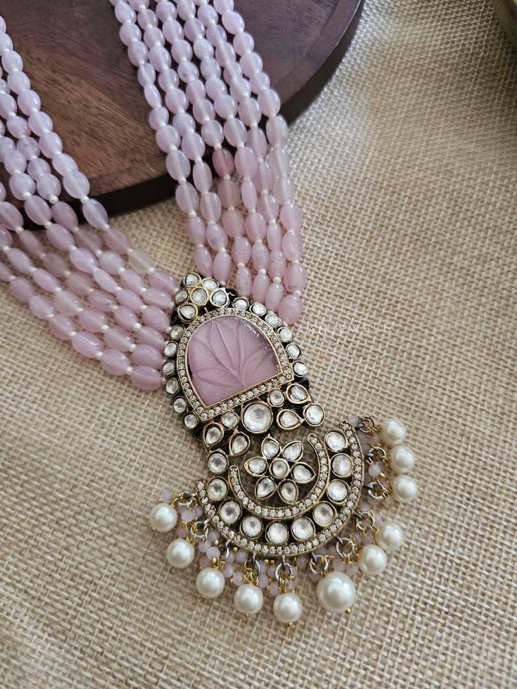 Aliya long polki necklace Thumbnail