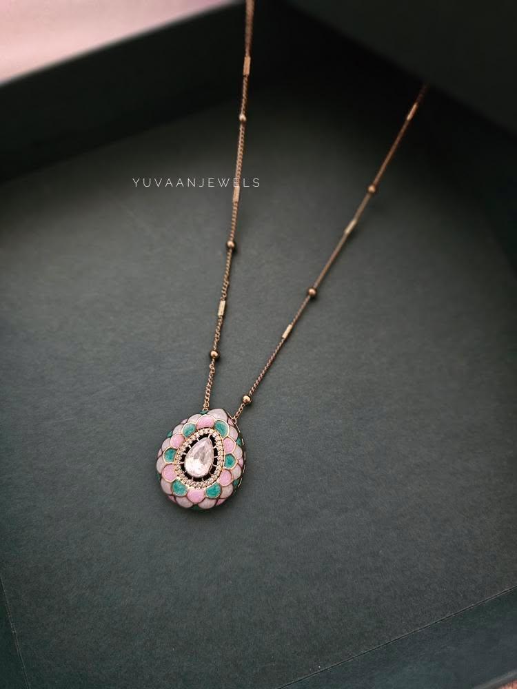 Karuna delicate polki necklace Thumbnail