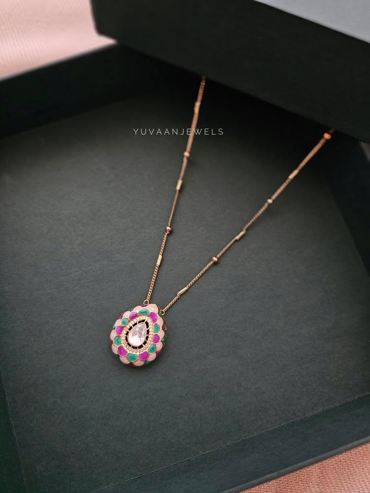 Karuna delicate polki necklace Thumbnail