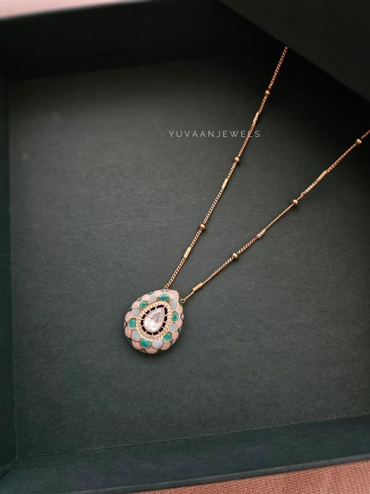 Karuna delicate polki necklace Thumbnail