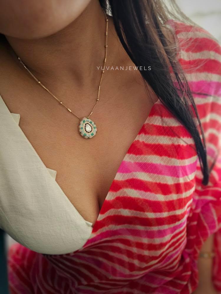 Karuna delicate polki necklace Thumbnail