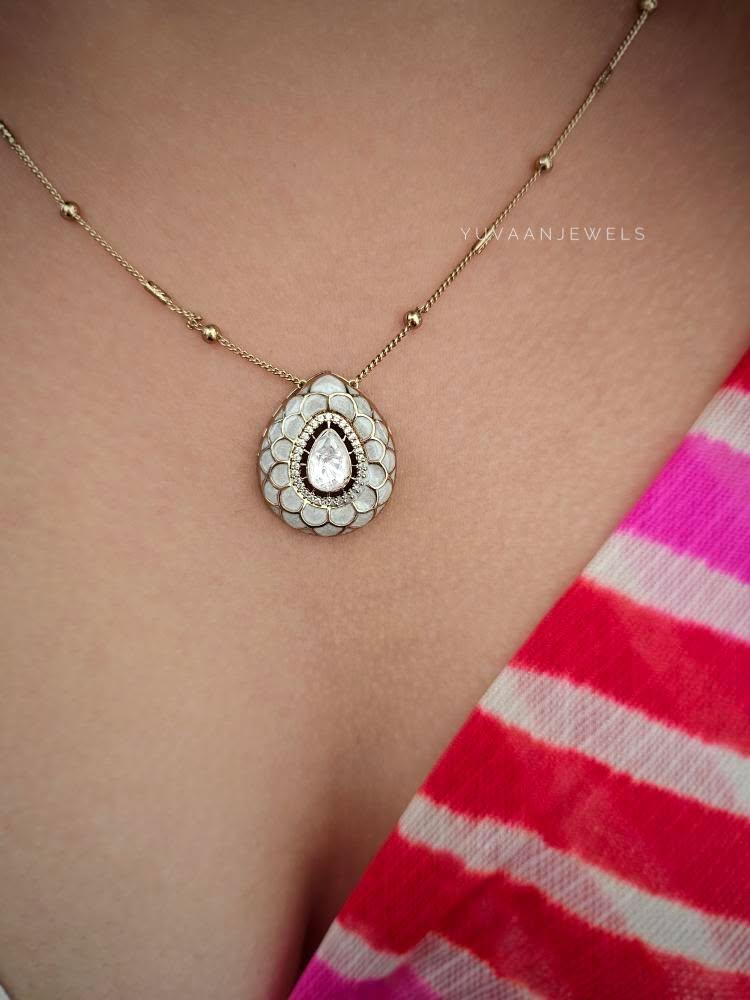 Karuna delicate polki necklace Thumbnail