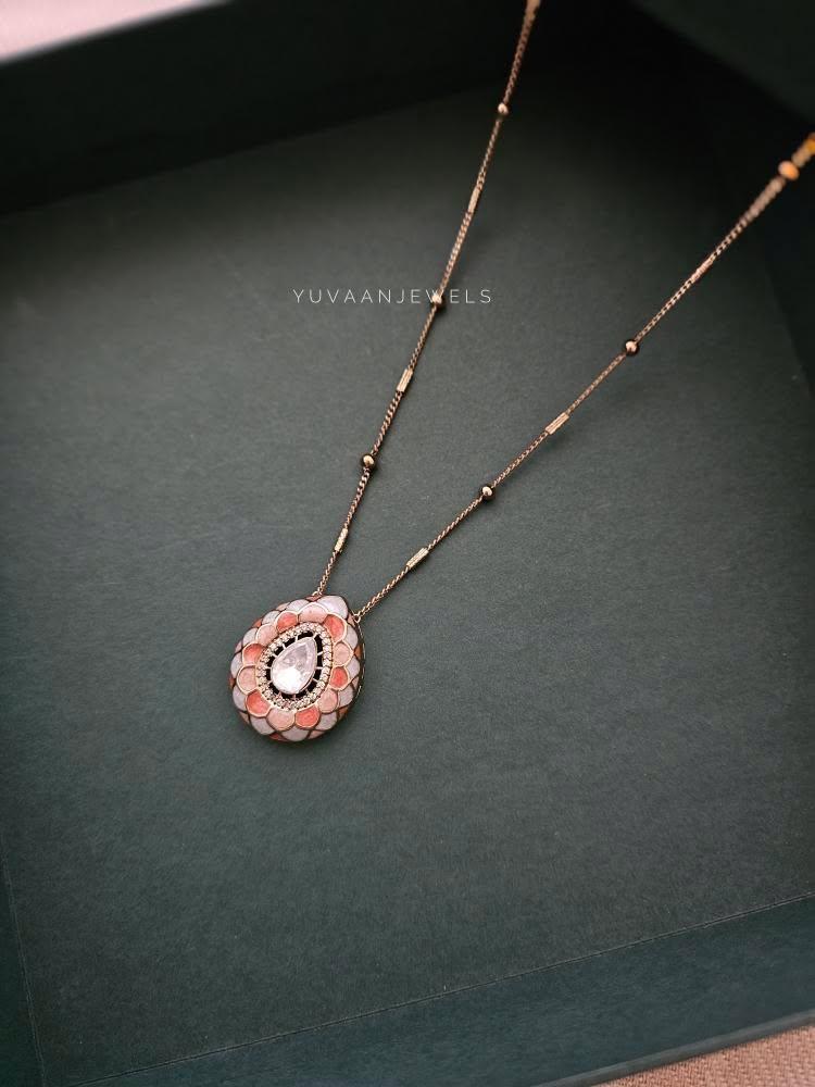 Karuna delicate polki necklace Thumbnail
