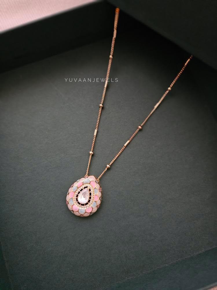 Karuna delicate polki necklace Thumbnail