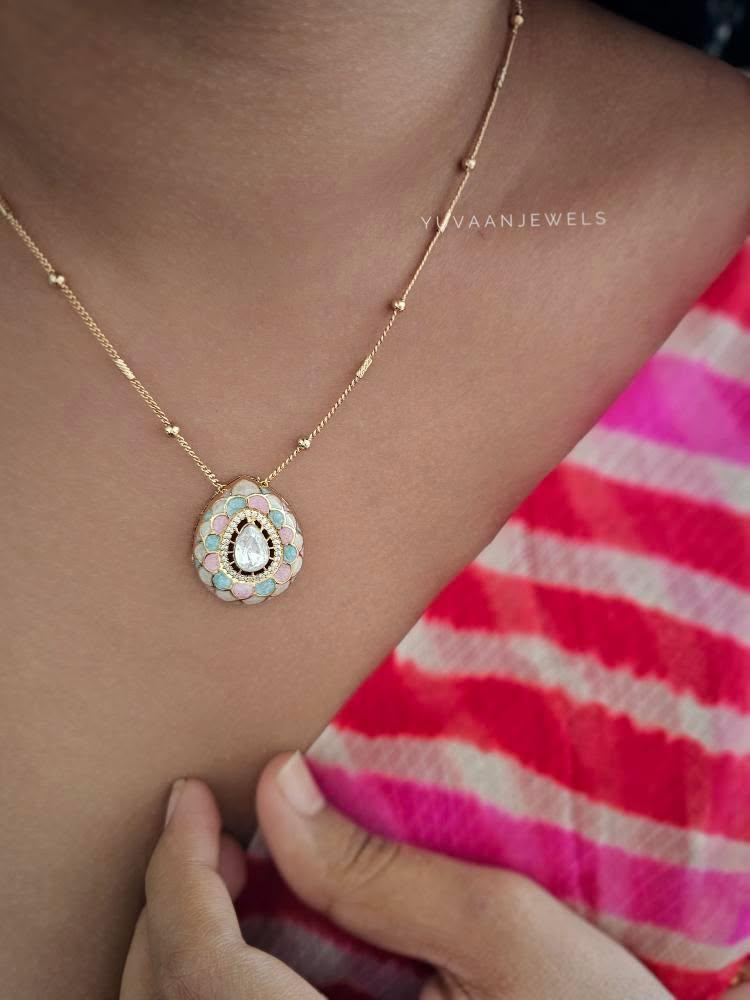 Karuna delicate polki necklace Thumbnail