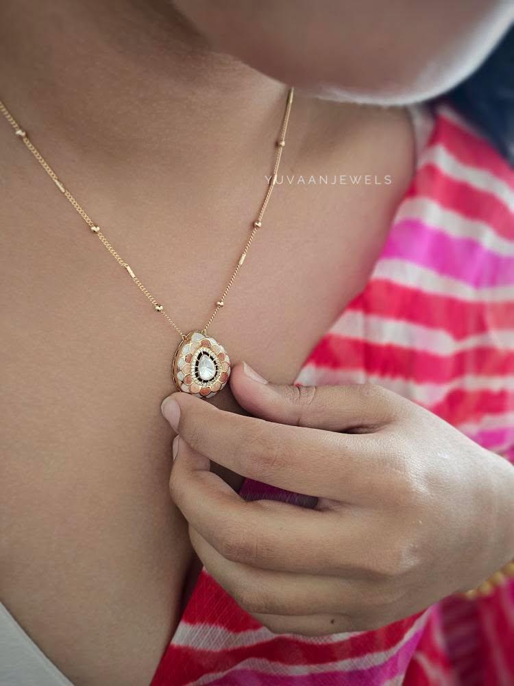 Karuna delicate polki necklace Thumbnail