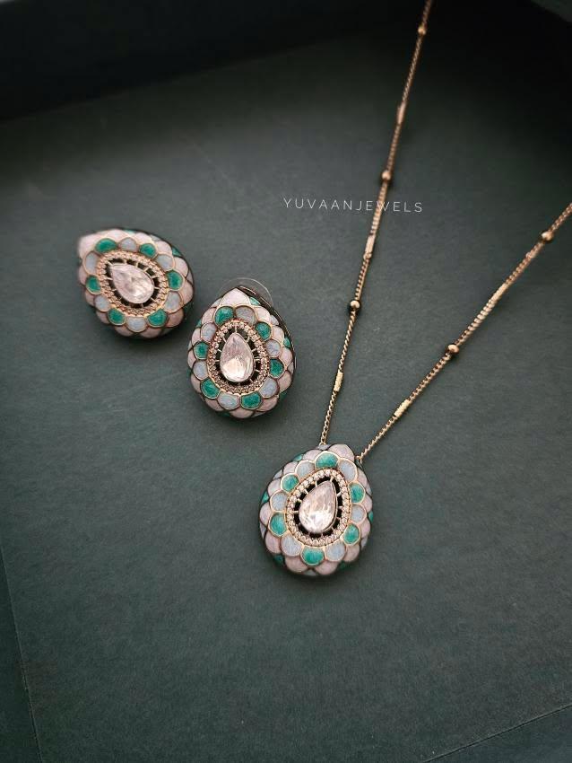 Karuna delicate polki necklace Thumbnail