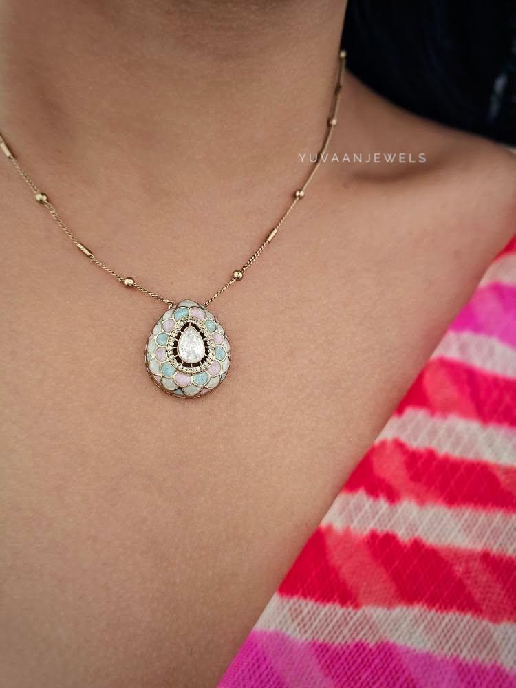 Karuna delicate polki necklace Thumbnail