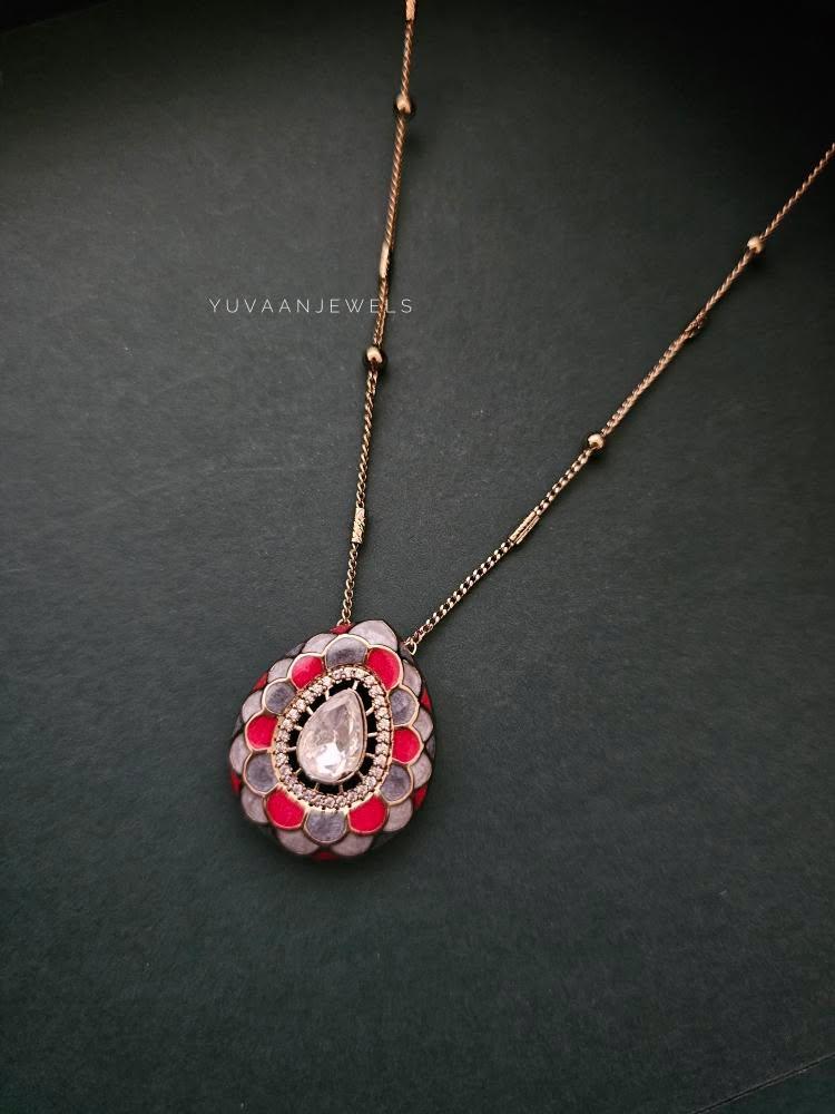 Karuna delicate polki necklace Thumbnail