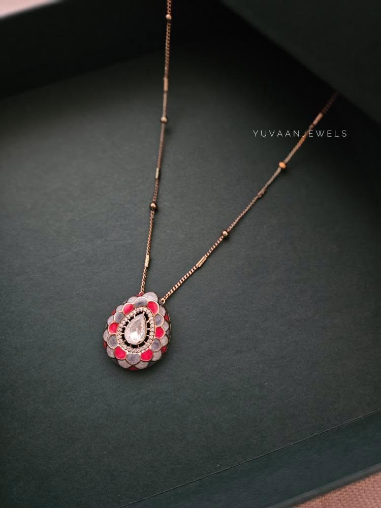 Karuna delicate polki necklace Thumbnail