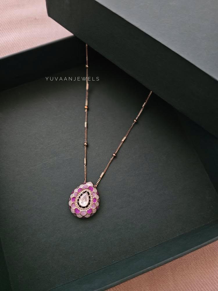 Karuna delicate polki necklace Thumbnail