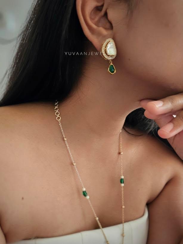 Kian delicate polki necklace Thumbnail