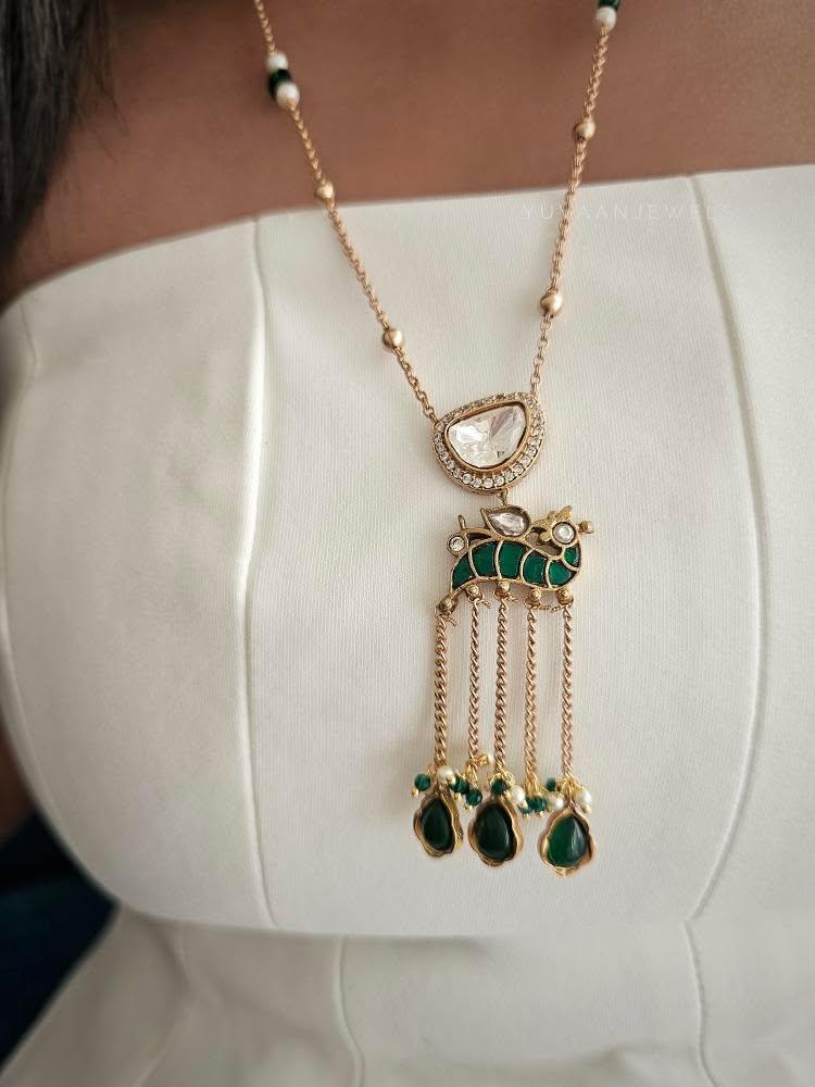 Kian delicate polki necklace Thumbnail