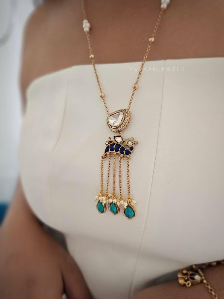 Kian delicate polki necklace Thumbnail