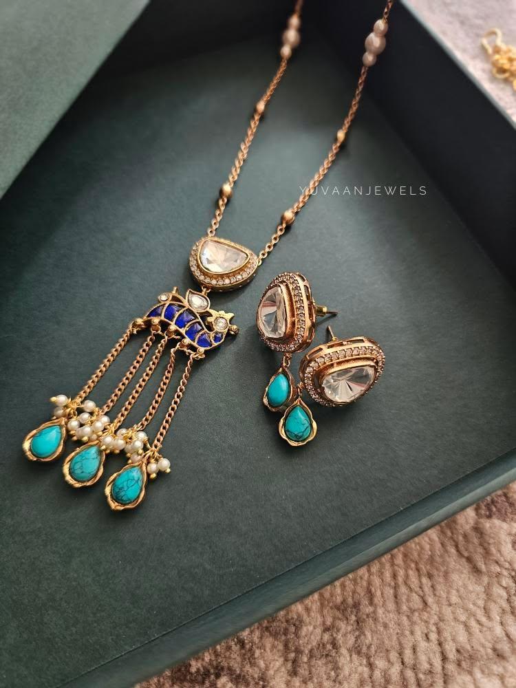 Kian delicate polki necklace Thumbnail