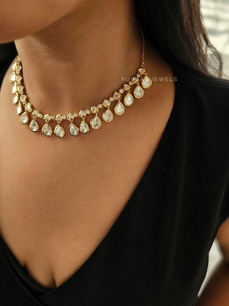 Yuti delicate polki necklace Thumbnail