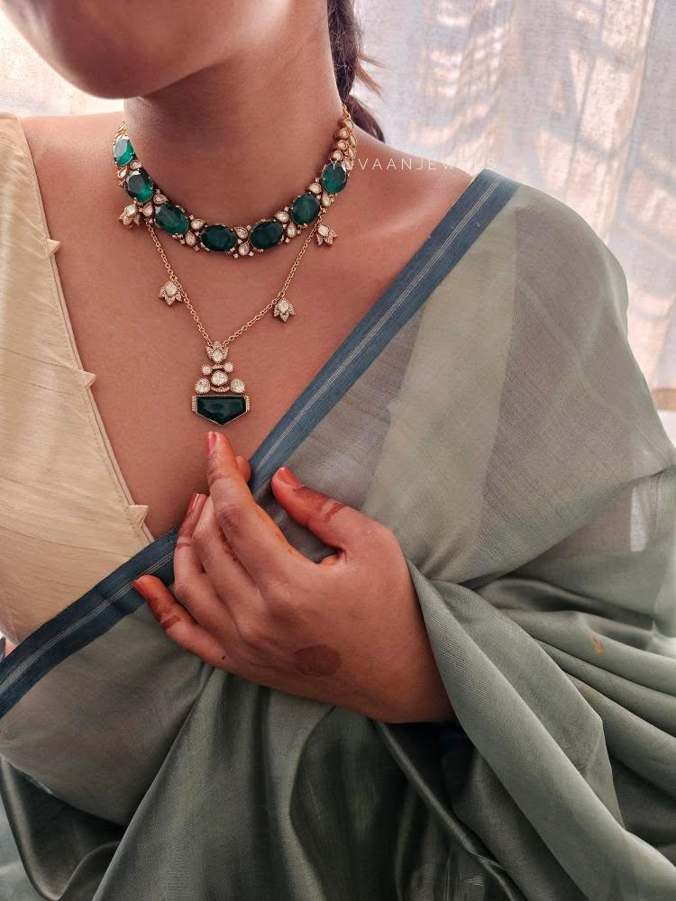 Mogra semi precious choker Thumbnail