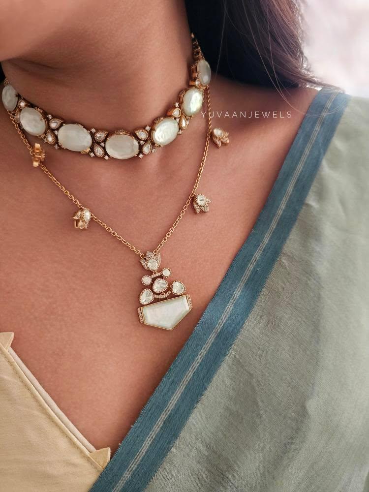 Mogra semi precious choker Thumbnail
