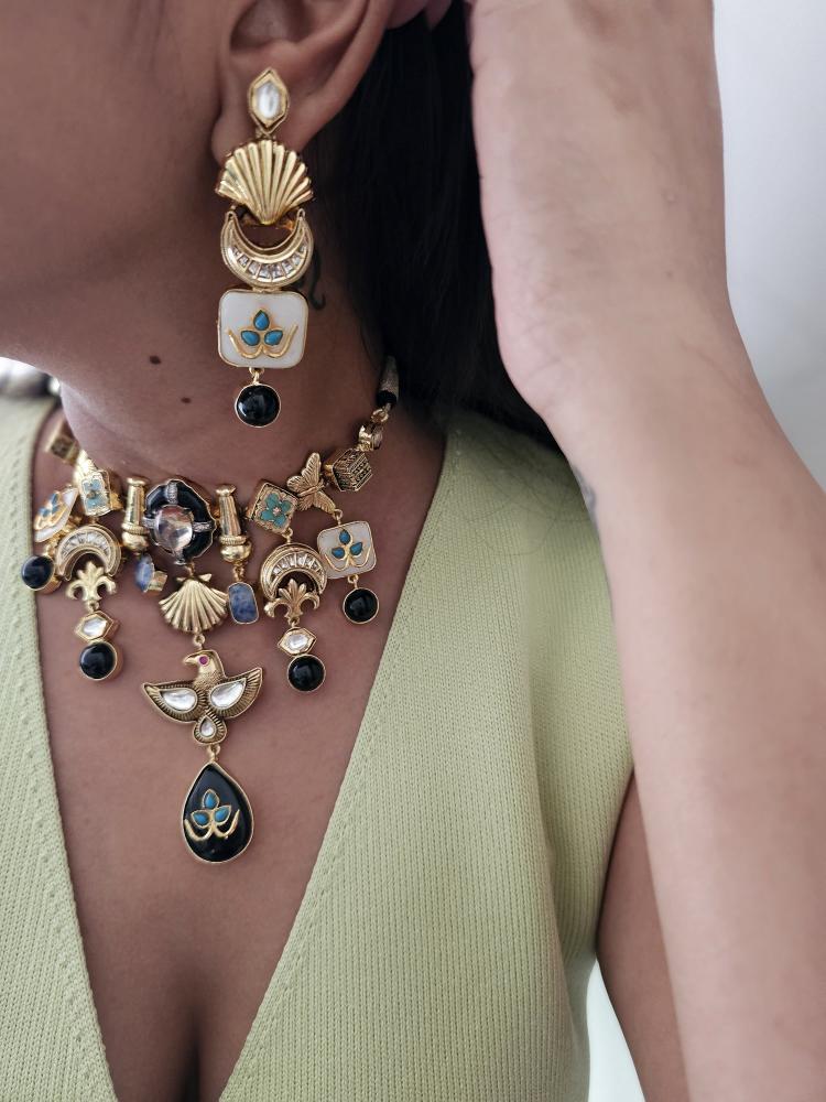 Udaan handcrafted semi precious necklace Thumbnail