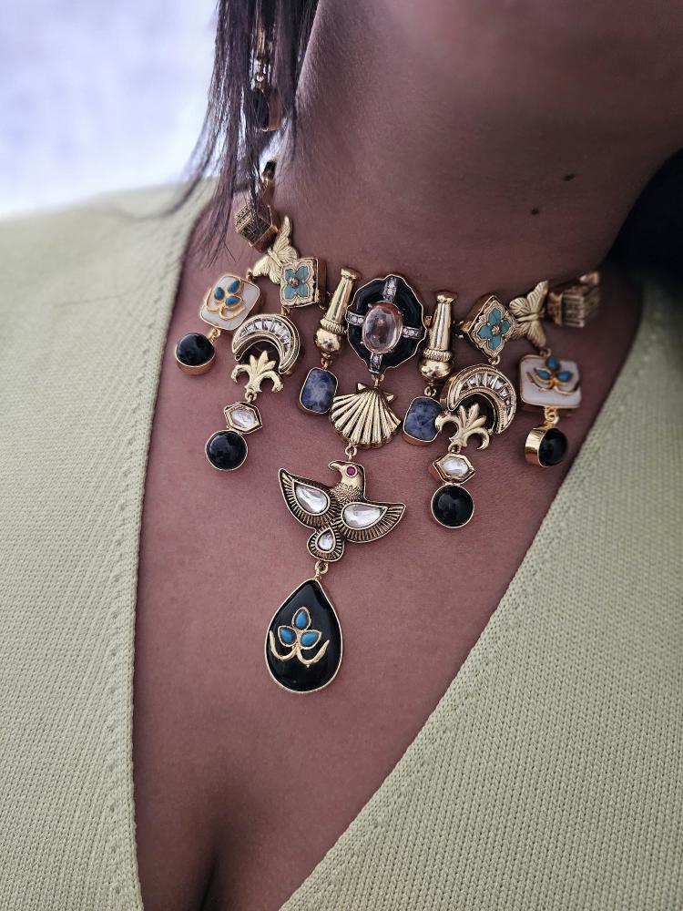 Udaan handcrafted semi precious necklace Thumbnail