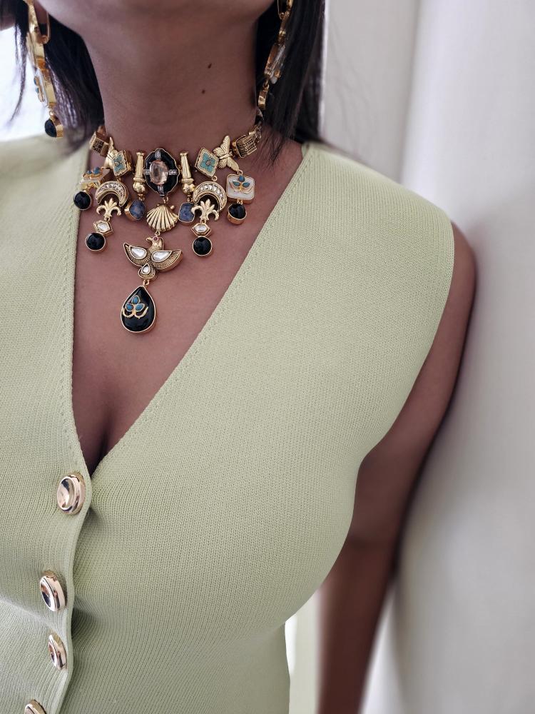 Udaan handcrafted semi precious necklace Thumbnail