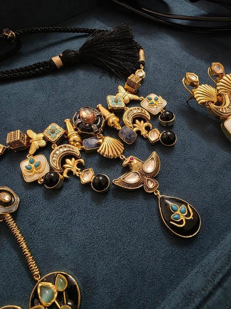 Udaan handcrafted semi precious necklace Thumbnail