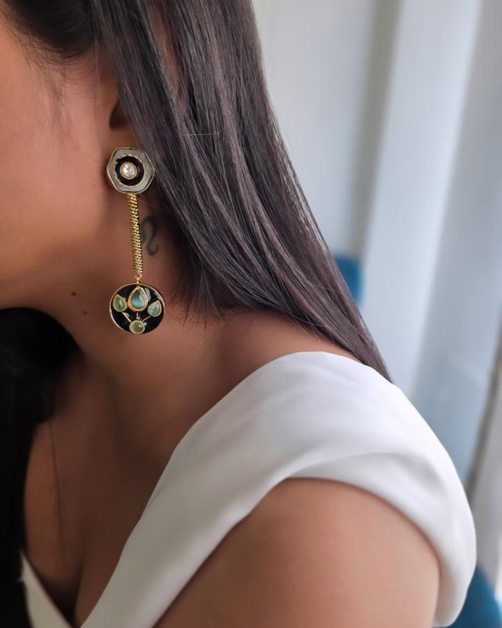 Kavish handcrafted semi-precious earrings Thumbnail