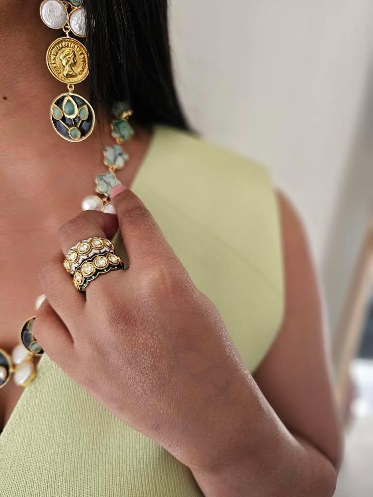 Aarini handcrafted polki ring Thumbnail