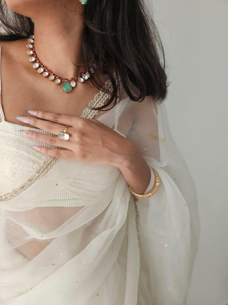 Mehraan quartz and polki necklace Thumbnail