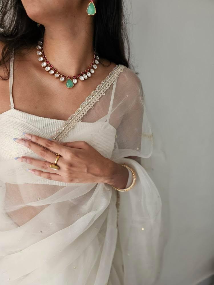 Mehraan quartz and polki necklace Thumbnail