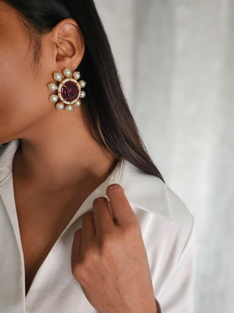 Indira handcrafted studs Thumbnail