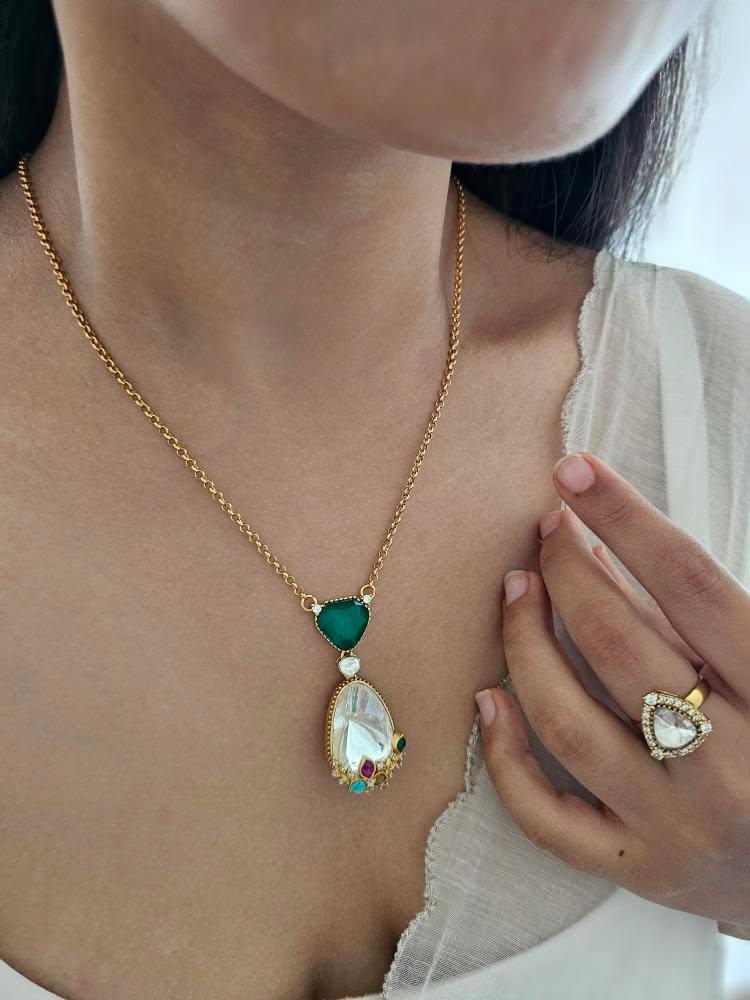 Nazuk delicate polki necklace Thumbnail