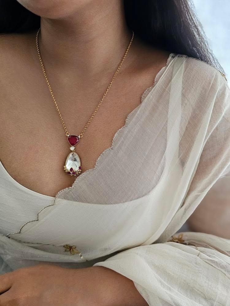 Nazuk delicate polki necklace Thumbnail