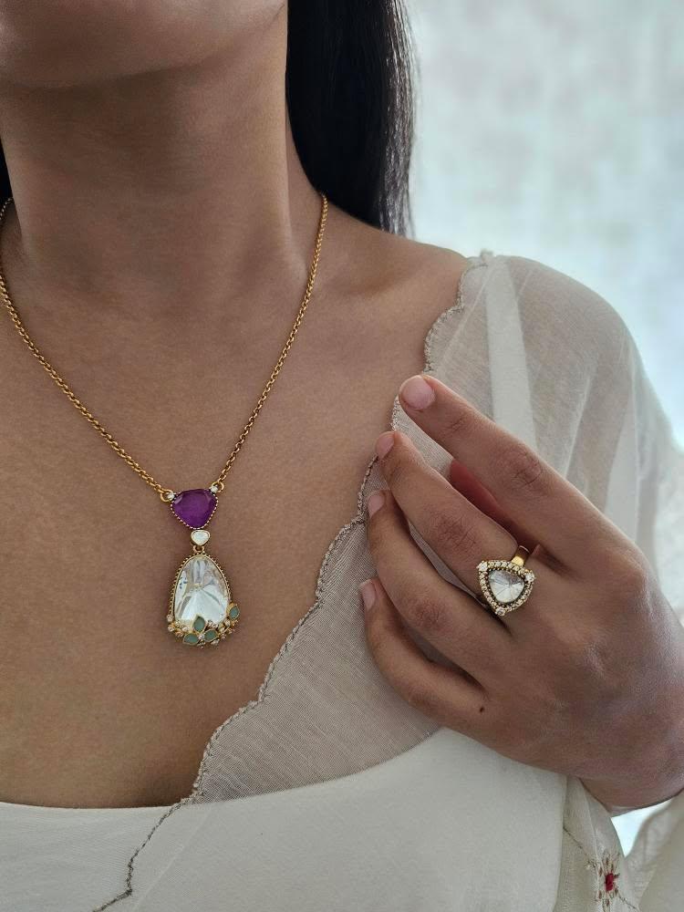 Nazuk delicate polki necklace Thumbnail