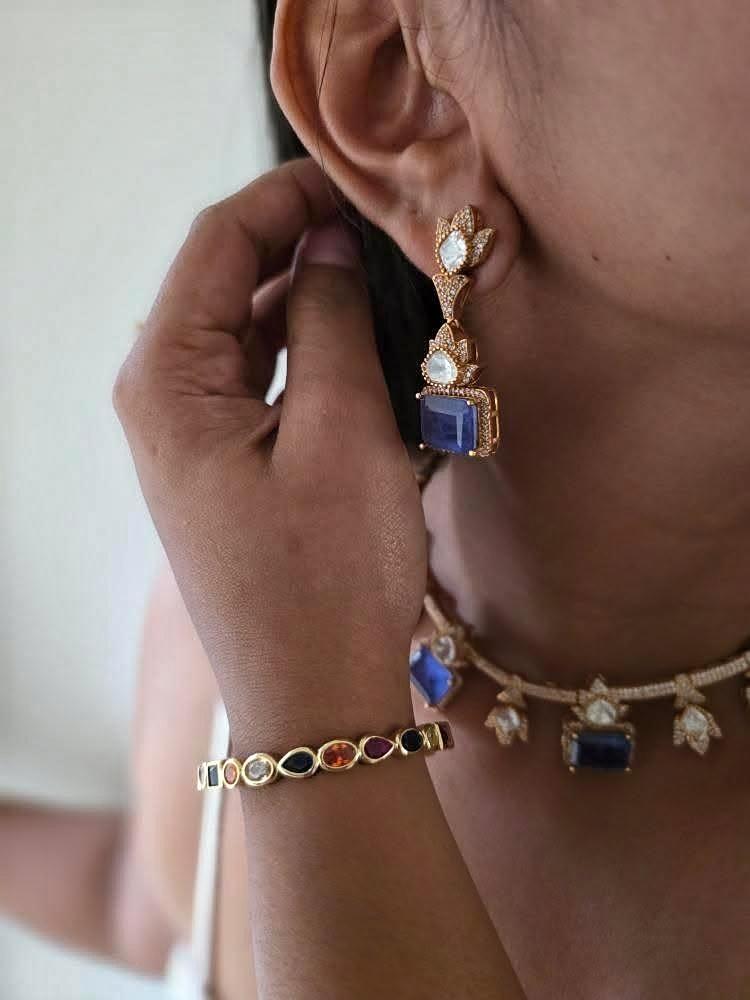 Barq quartz and polki necklace Thumbnail