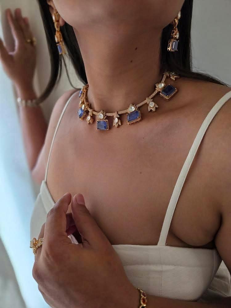 Barq quartz and polki necklace Thumbnail