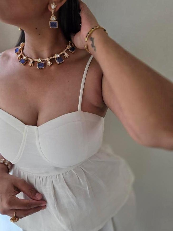 Barq quartz and polki necklace Thumbnail