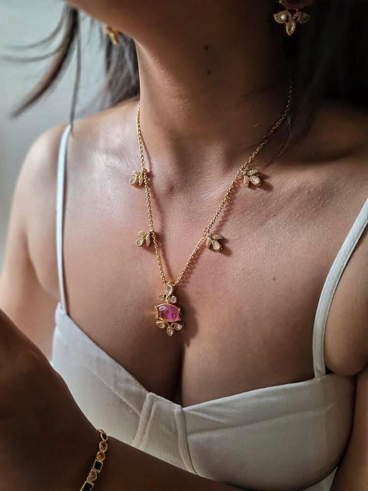 Riyana delicate polki necklace Thumbnail