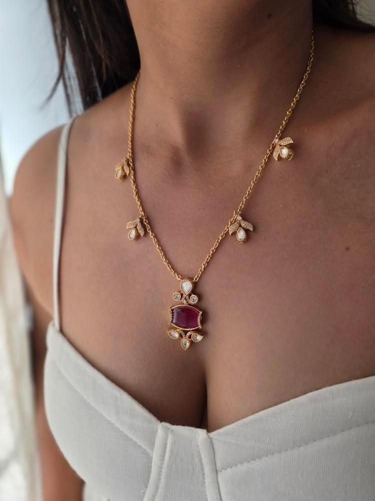 Riyana delicate polki necklace Thumbnail