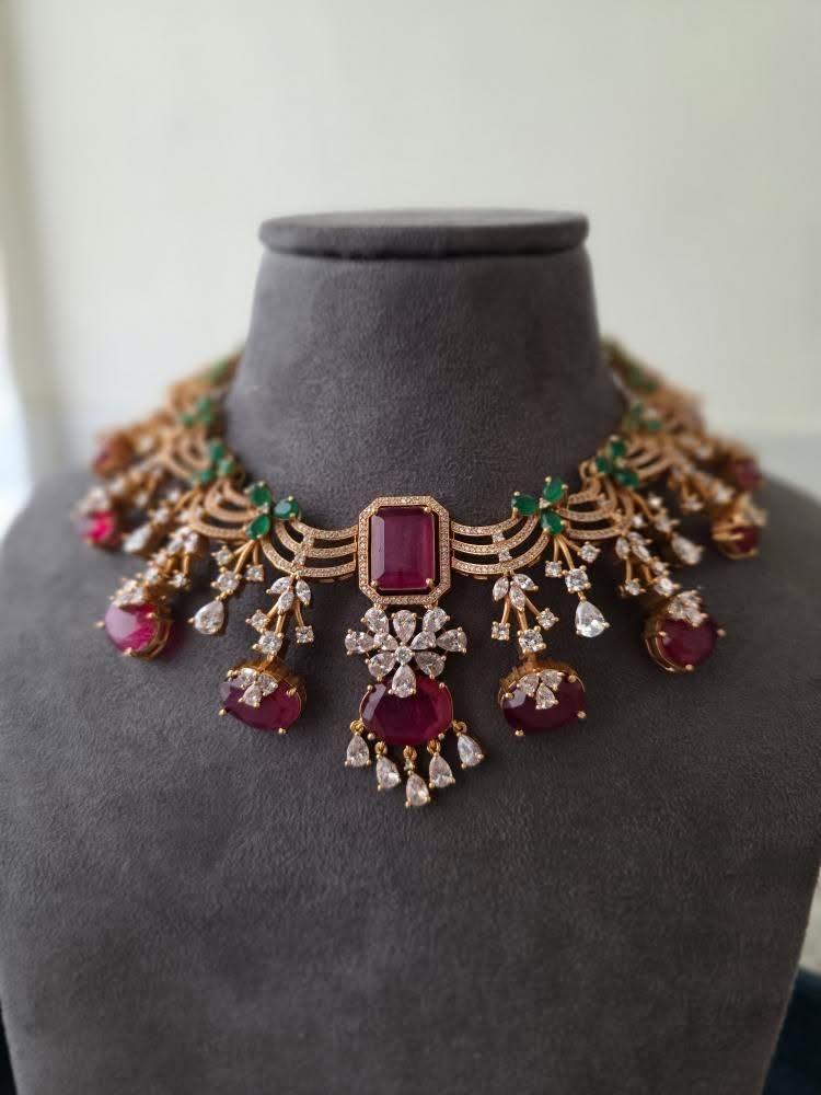 Dhank quartz and polki necklace Thumbnail