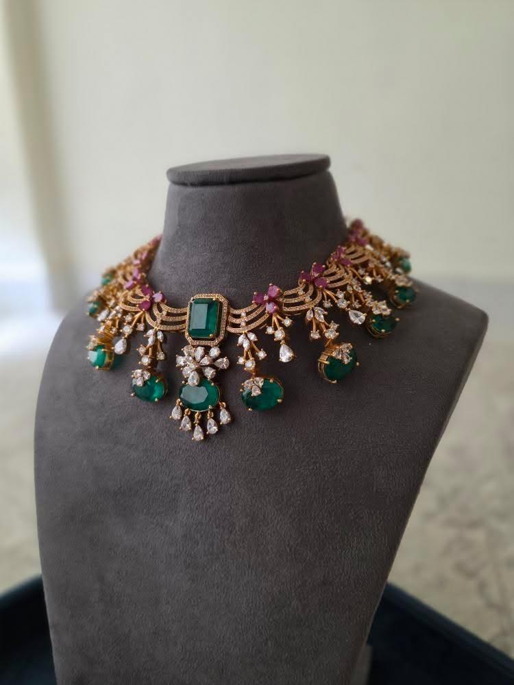 Dhank quartz and polki necklace Thumbnail