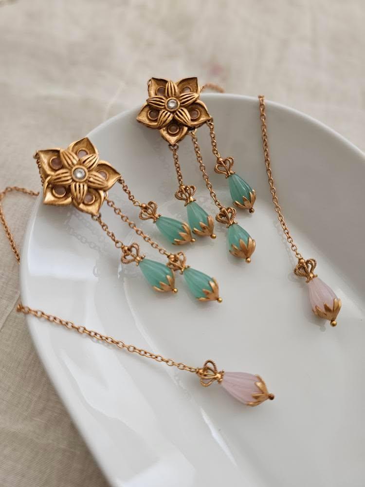 Sarvani handcrafted pearl earrings Thumbnail