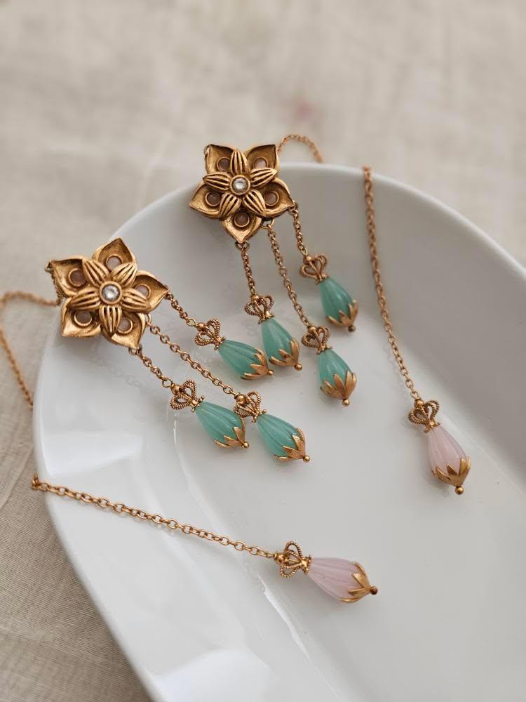 Sarvani handcrafted pearl earrings Thumbnail