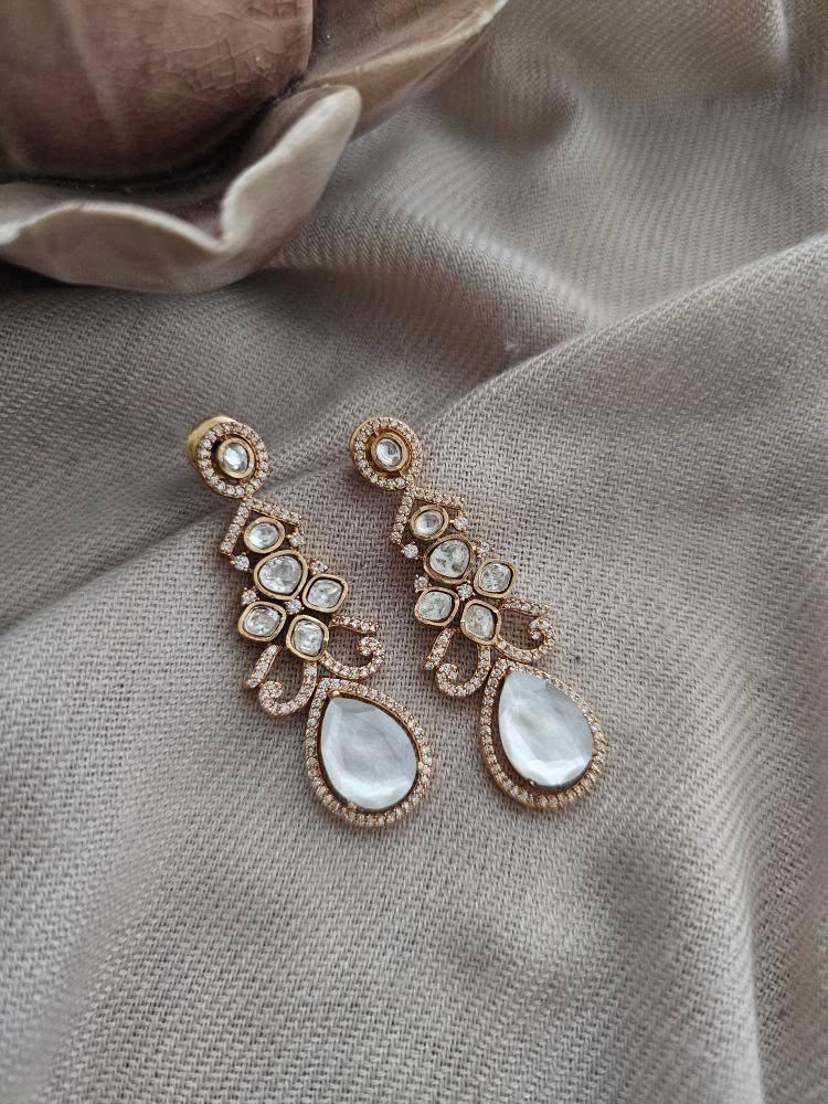 Rabia polki and quartz earrings Thumbnail
