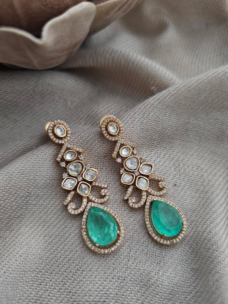 Rabia polki and quartz earrings Thumbnail