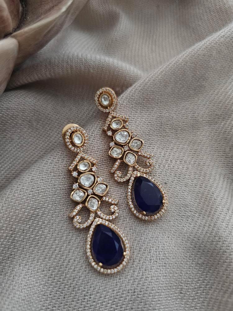 Rabia polki and quartz earrings Thumbnail