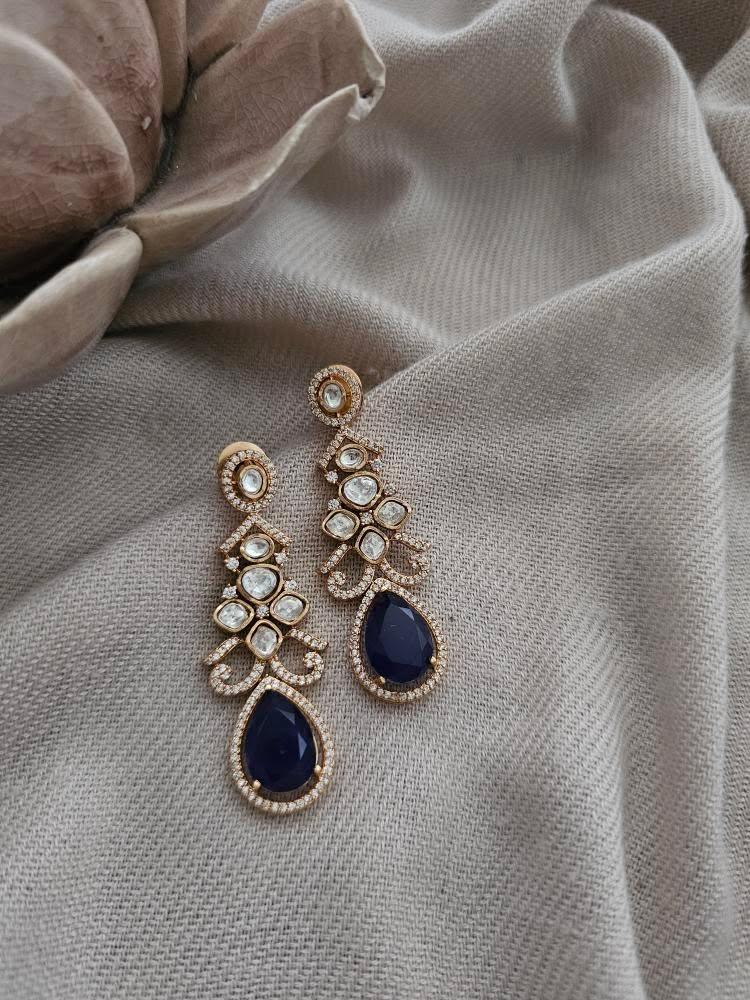 Rabia polki and quartz earrings Thumbnail