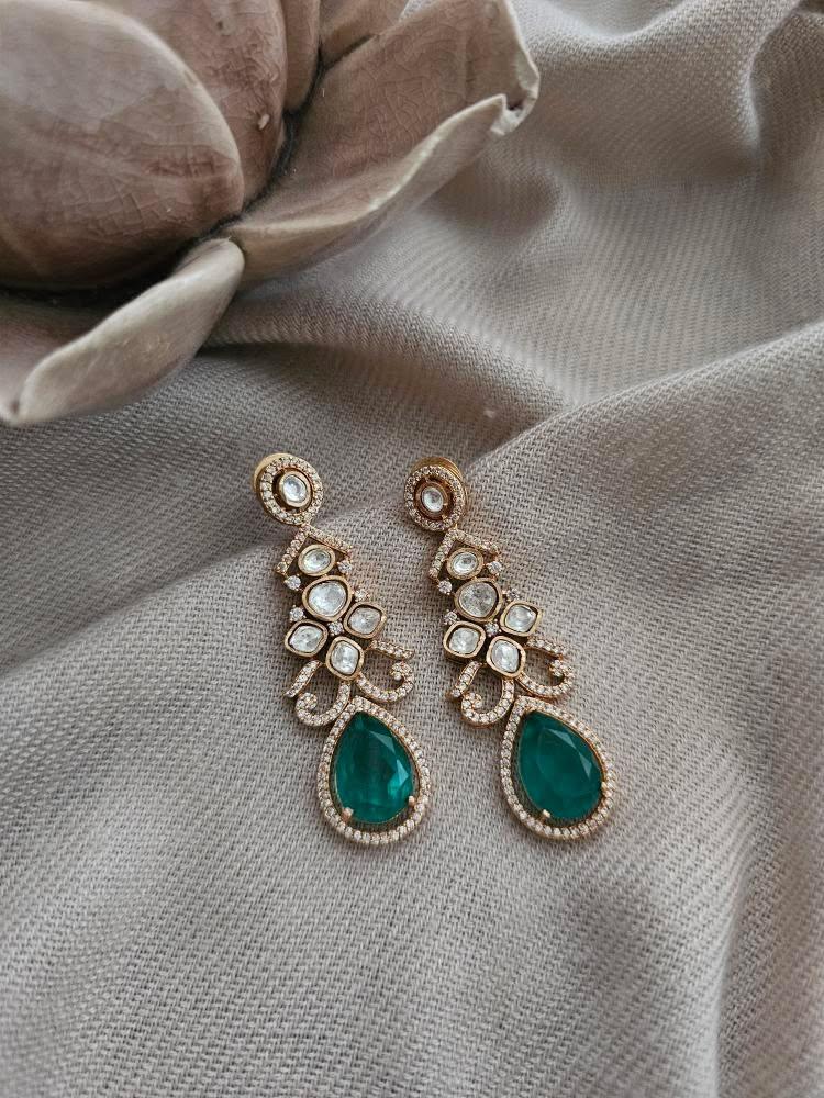 Rabia polki and quartz earrings Thumbnail