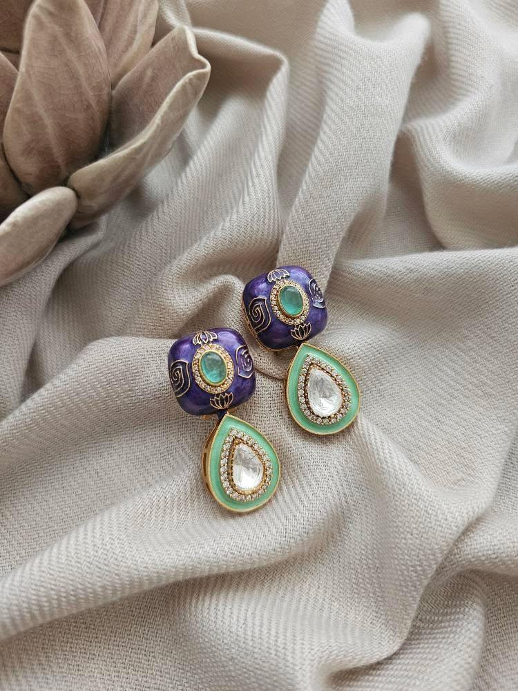 Medha meenakari earrings Thumbnail